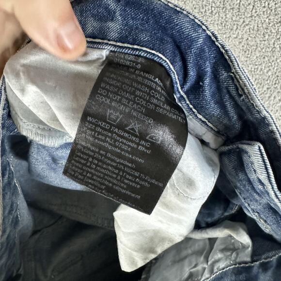 Southpole Jeans Mens 32x30 Acid Wash Skinny Moto Biker Ribbed Zip Distressed - Picture 11 of 16